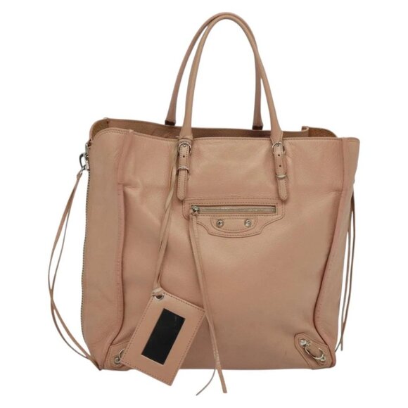 BALENCIAGA Mini Paper A4 Hand Bag Leather Pink 357330 Auth am8223V - Picture 1 of 14